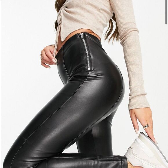 Black faux leather leggings - Picture 5 of 10